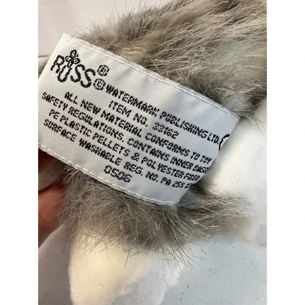 Russ Berrie Curious Critters Grey White Tabby Cat Plush Stuffed Animal 33182 8in